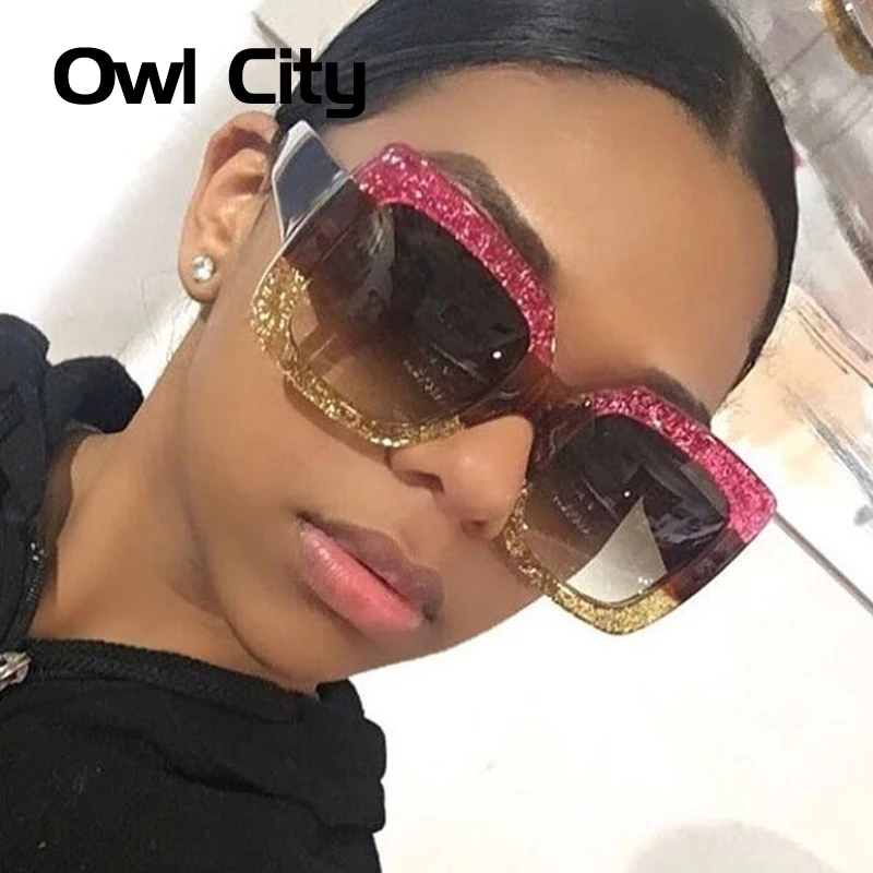 Женские квадратные солнцезащитные очки с изображением совы винтажные большие