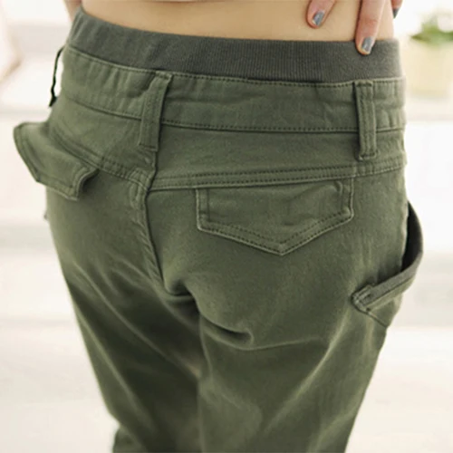 Маленькие и большие Для женщин Повседневное стрейч Брюки с аппликацией Штаны