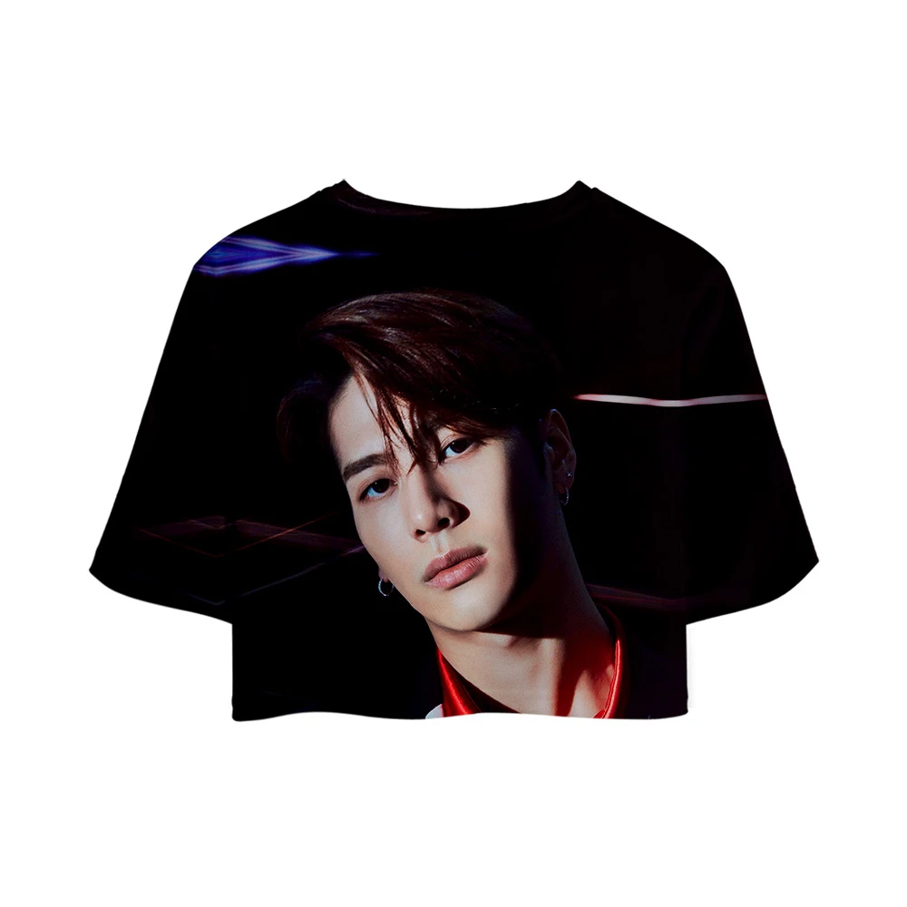 LUCKYFRIDAYF KPOP GOT7 Jackson новинка 2019 топы с 3d принтом для девушек короткая футболка