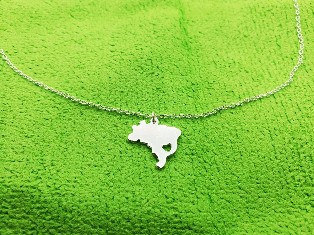 10 шт Южноамериканская карта страны Бразилия ожерелье бразильское Brasil Pride I Heart Love