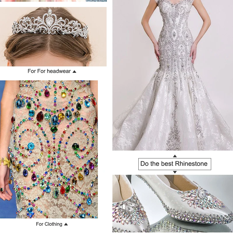 Feilang A++ SS6-SS30 Crystal AB Hotfix Rhinestone Flatback Iron On Hot Fix Strass For Clothes Shoes Bags DIY Design 1440pcs | Дом и сад