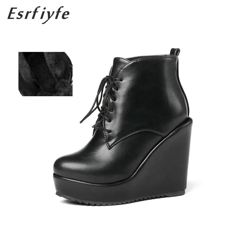 ESRFIYFE/2019 г. Новые осенне зимние ботинки для девочек женская обувь на платформе с