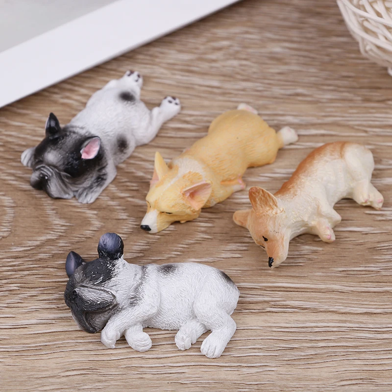 2 шт. Kawaii смола корги собака игрушки сонная серия миниатюрные фигурки подарок