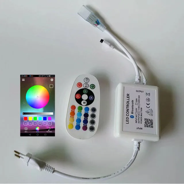 110 В, 220 В, Bluetooth контроллер для светодиодной ленты, светильник RGB, цветной, ИК-пульт дистанционного управления, изменение музыки, сделай сам, настройки, умный светодиодный светильник, штепсельная вилка стандарта США и ЕС