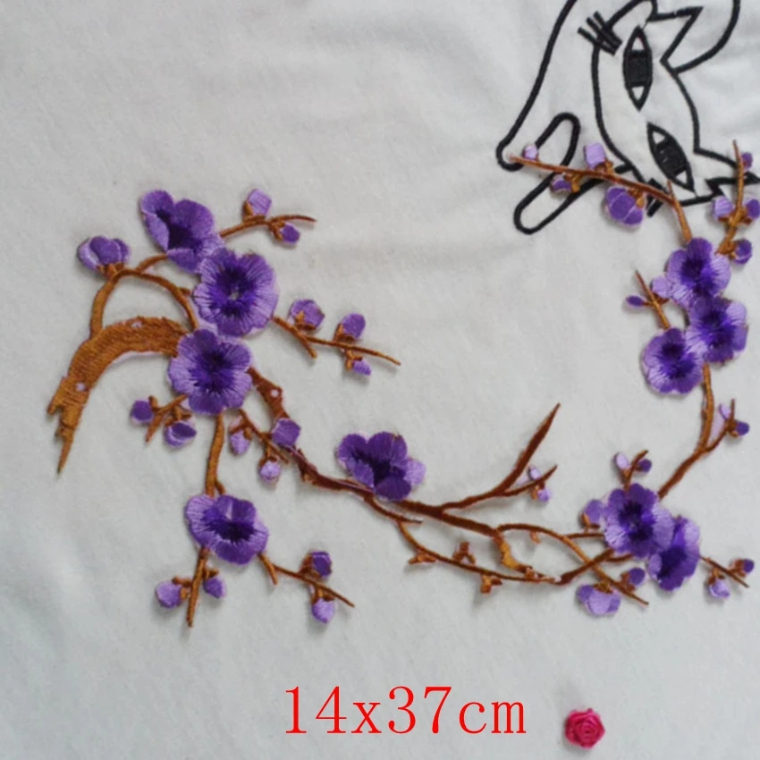 Патчи с цветами сливы 2 шт. для одежды свадебного украшения утюга платья или шитья