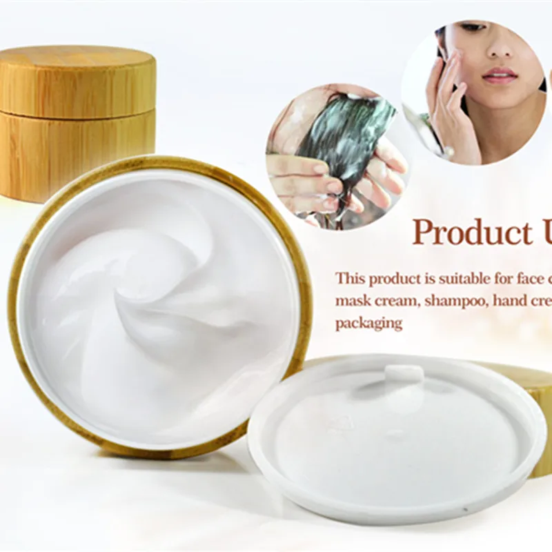 Фантазийная пустая бамбуковая банка для крема со стеклянной вставкой 1 шт. 30 г 50 100