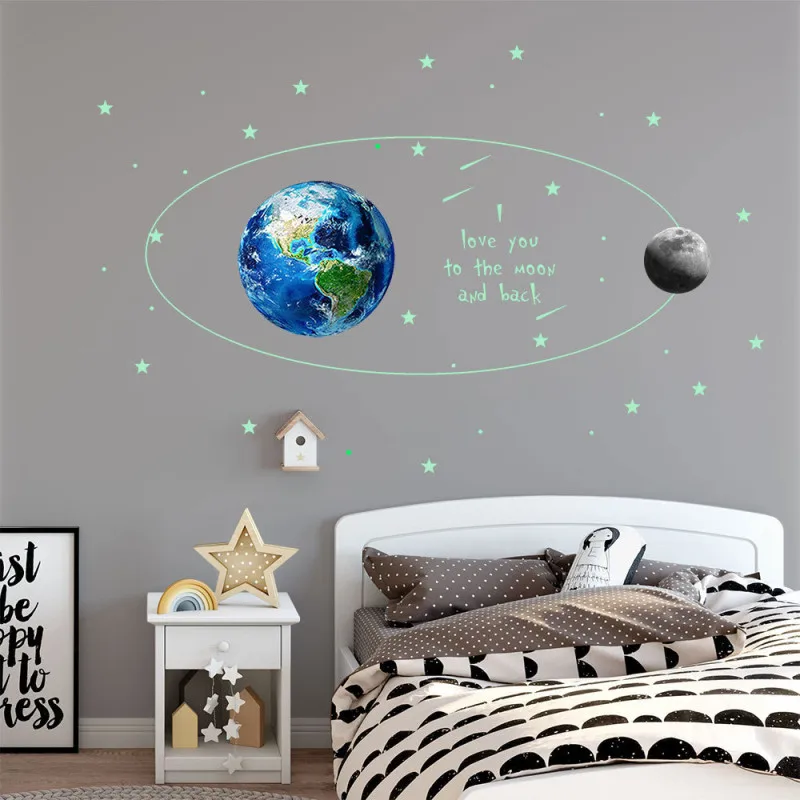 Наклейка на стену Love you to the Moon and Back для детской комнаты | Дом и сад