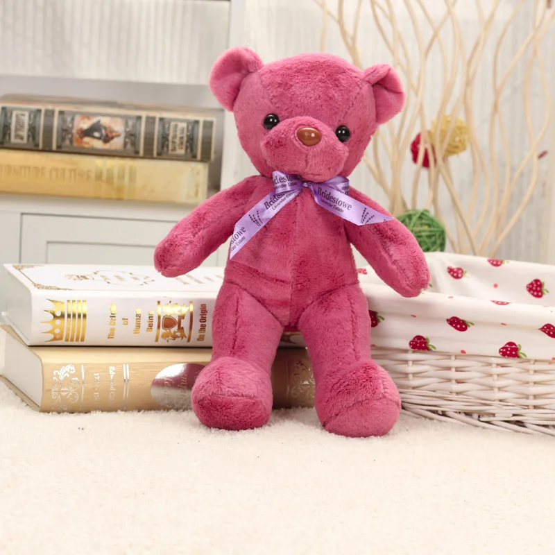 

about 35cm wine red teddy bear plush toy cute bowtie bear soft doll,Christmas gift w1955