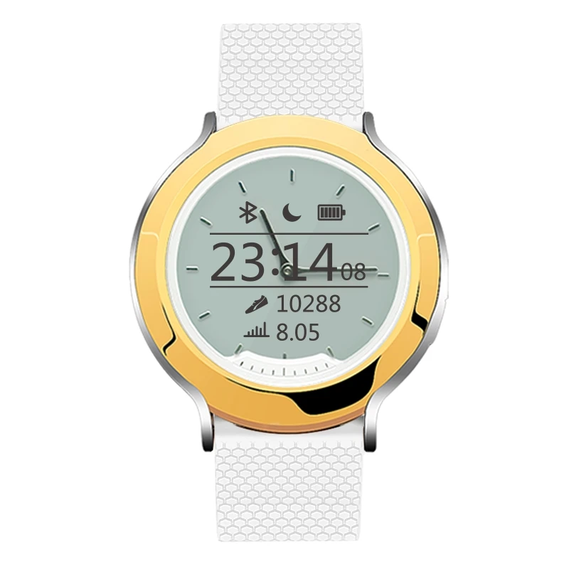 Gold (white strap) EXRIZU M6 ТПУ ремешок Смарт часы 5ATM водонепроницаемый спорт динамический пульсометр цифровой ЖК+ руки Смарт часы для мужчин и женщин - Цвет: Gold (white strap)