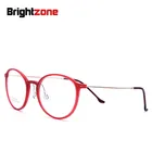 Brightzone 2017 Новинка модель TR90 круглые оправы для очков в старинном стиле мужские и женские очки из титанового сплава для близорукости