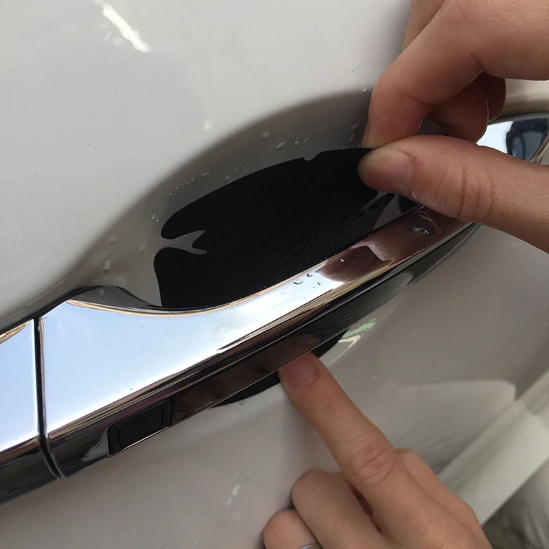 Прозрачная/карбоновая Автомобильная дверная пленка 5 шт. ручка виниловая