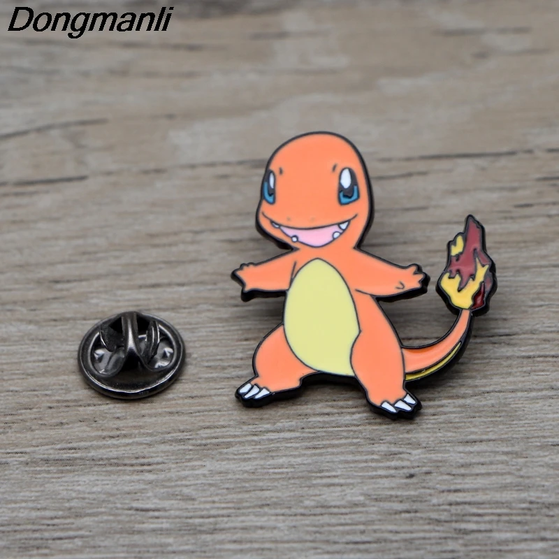 L3415 Charmander металлическая Эмаль Булавка для рюкзака/сумки/джинсовой одежды значок нагрудная булавка брошь бижутерия 1 шт