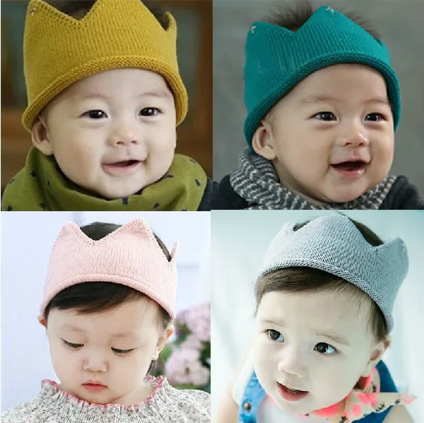 2016 Instagram Fashion Cap Crown Soft Knitted Hats Lovely Baby Funny Birthday Hat Kids Gift | Детская одежда и обувь
