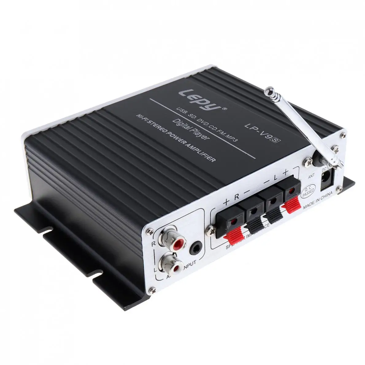 LEPY V9S цифровой 2CH 20 Вт x 2 Bluetooth Hi-Fi аудио плеер Автомобильный усилитель fm-радио стерео плеер Поддержка SD USB MP3 DVD вход