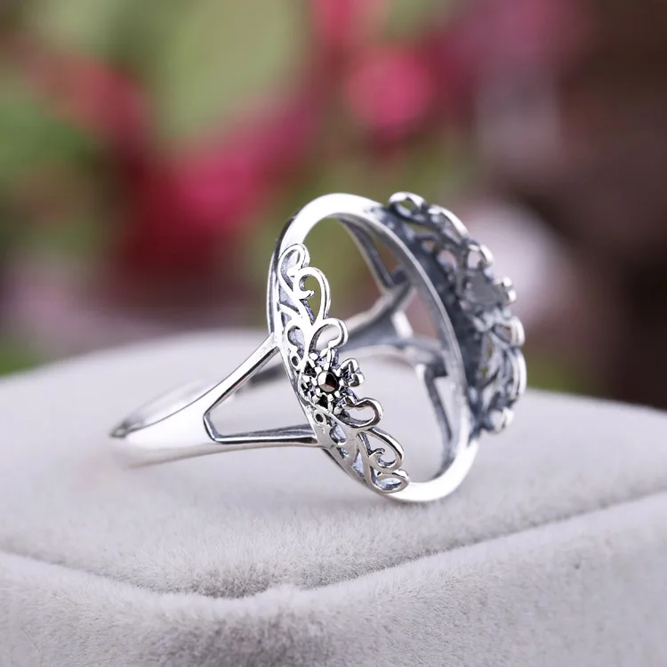 S925 Sterling Silver Color Ring Blank BaseFit 15x20mm 16x19mm 14x21mm 9x13mm 10x14mm 14x19mm Jewelry Making  Women's Accessories