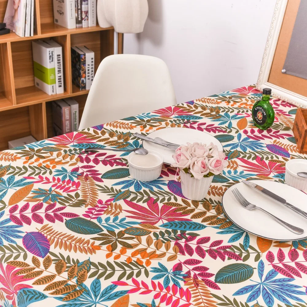 Цветные листья скатерть американский деревенский стиль хлопок Толстая