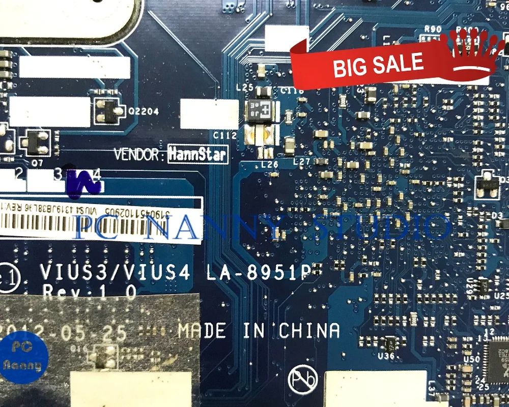 ПК Няня для LENOVO Ideapad S400 материнская плата VIUS3 VIUS4 I5 3337U 11S90002386 LA 8951P DDR3