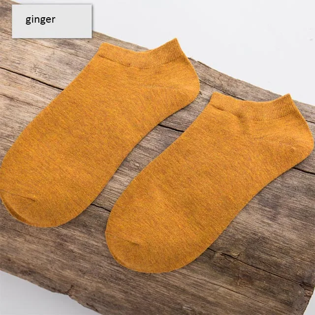 10 pairs ginger Летние высококачественные крутые мужские носки из бамбукового волокна, тонкие короткие носки, Харадзюку, однотонные мужские и женские носки, 10 пар/партия, размер США 7-9 - Цвет: 10 pairs ginger