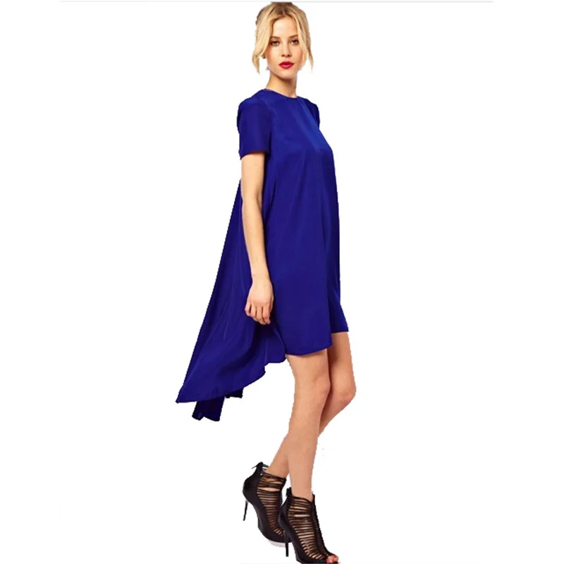 Шт. 1 шт. повседневное Женская пляжная туника черный короткий рукав платье