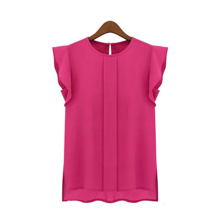 

Womens Short blouse Shirt Casual Loose Chiffon Short Tulip Sleeve Female Shirt Tops Women's Clothing Summer shirt for Woman