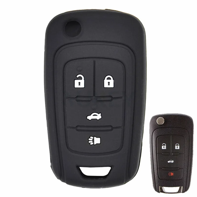 4 buttons Силиконовый чехол для ключей от машины для Opel Astra J Corsa D Zafira Mokka для Chevrolet Cruze Aveo Sonic Volt крышка дистанционного Fob 2 3 4 5 Кнопка - Название цвета: 4 buttons