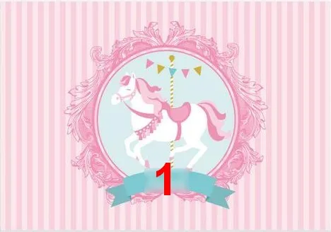 custom carousel horse pink striped photography backgrounds High quality Computer print party photo backdrop | Электроника