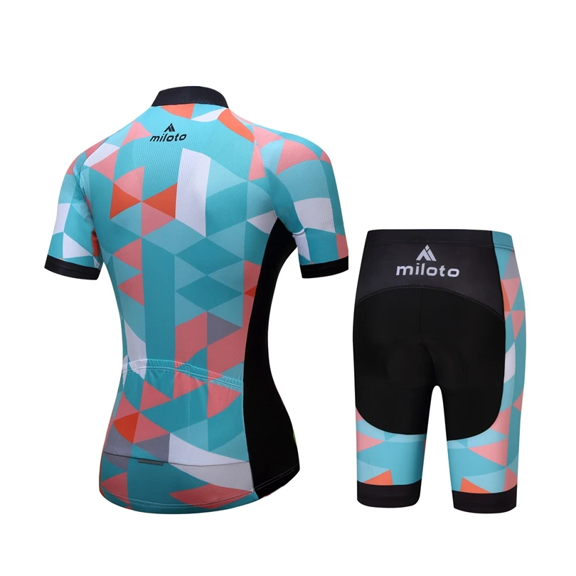MILOTO для женщин Велоспорт Ropa Ciclismo велосипед короткий рукав Джерси нагрудник шорты комплект Велосипедный спорт для девочек спортивная одежда костюм