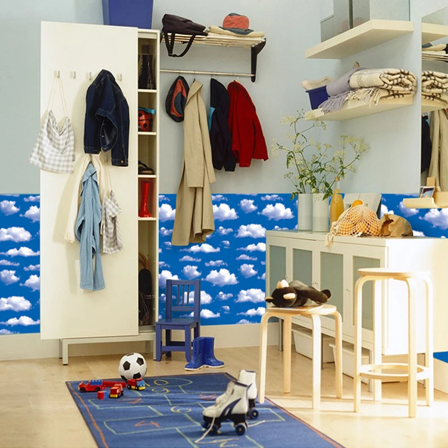 10M Wall Stickers for Kids Rooms Sky Cloud Removable 3D Wallpaper Posters Self-adhesive Wardrobe Ceiling Bathroom Decoration | Дом и сад