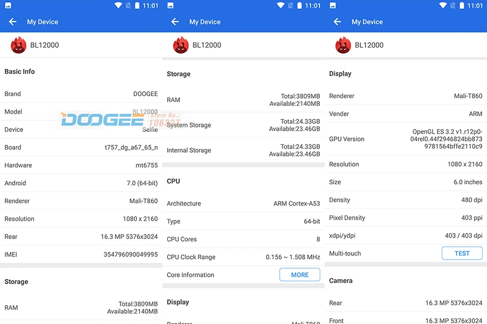 Быстрая на DOOGEE BL12000 12000 мАч батарея 4 ГБ 32 ГБ смартфон телефон 6,0 дюймов 18: 9 FHD+ 16 МП 4 камеры Android 7,0