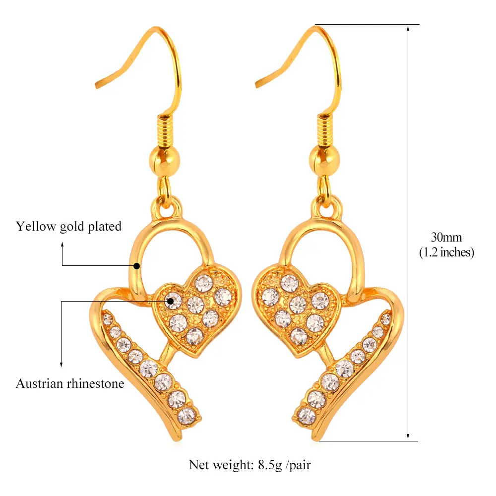 Желтые золотые/технические серьги высококачественные Австрийские ювелирные