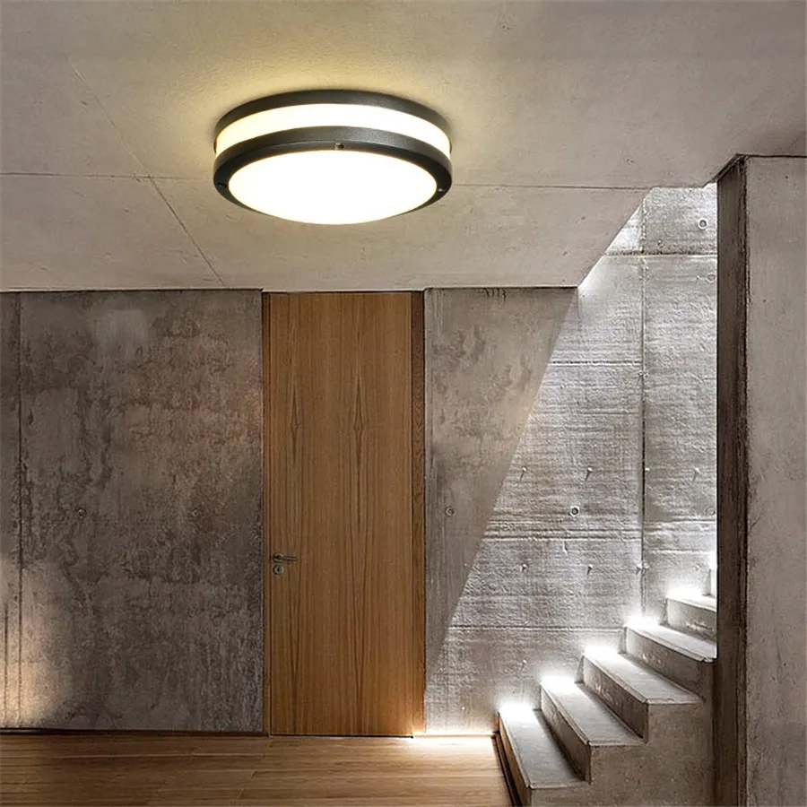 

Thrisdar Round 24W Outdoor Waterproof LED Wall Lamps Garden Stair Engineering Porch Light Villa Balcony Front Door Wall Light