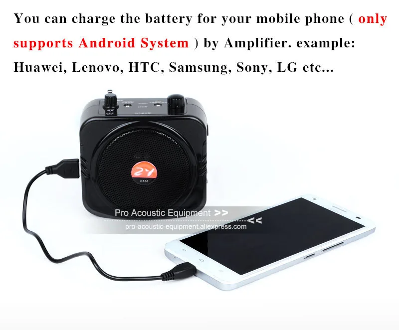 Портативный усилитель голоса Мегафон беспроводной микрофон громкий динамик