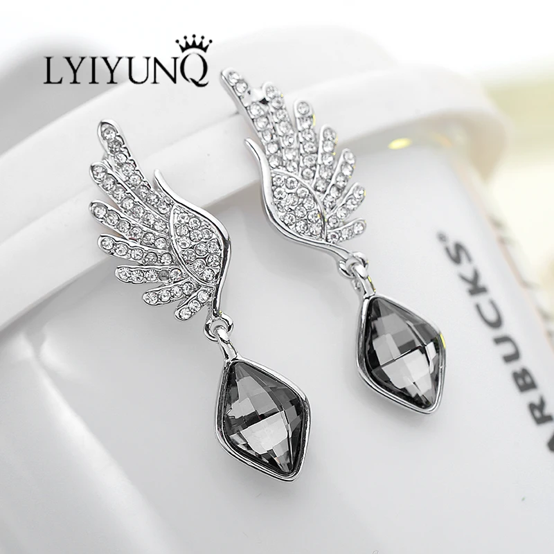 LYIYUNQ трендовые длинные серьги с перьями классические геометрические