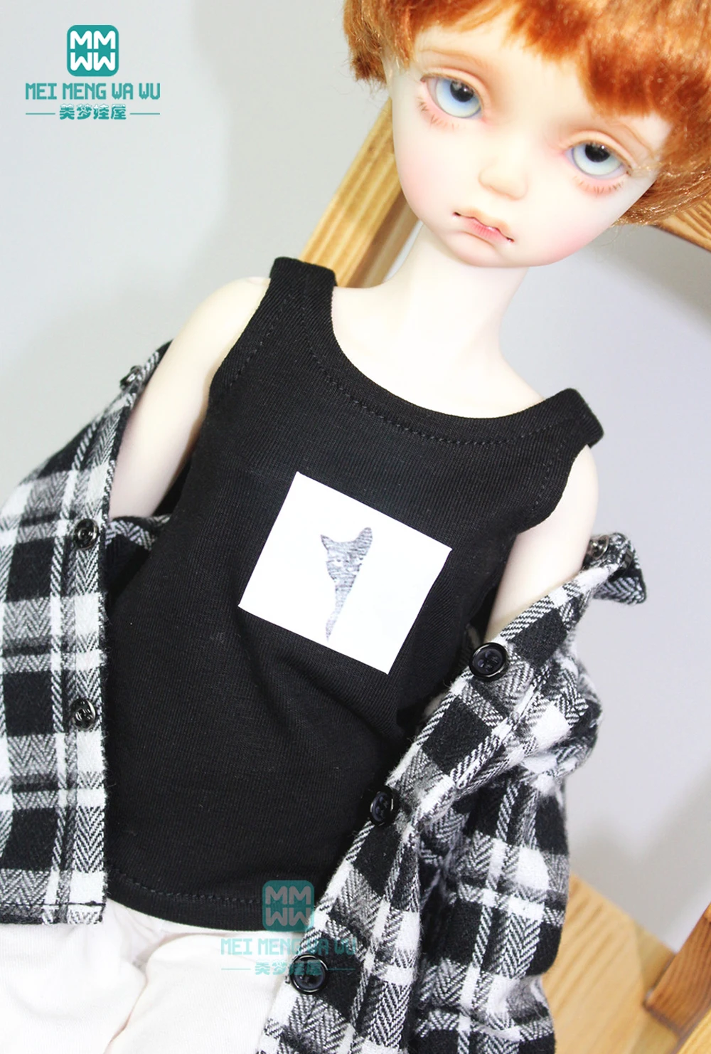Одежда для шарнирной куклы 43 см 1/4 BJD MSD кукла модная клетчатая рубашка жилет