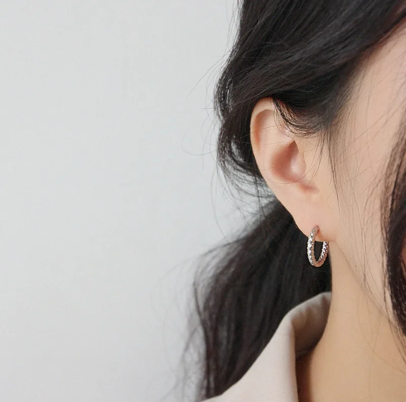 Big Silver Hoops F.I.N.S два размера 925 пробы серебряные круглые неровные резные золотые серебряные маленькие серьги-кольца для женщин корейские модные серьги - Окраска металла: Big Silver Hoops