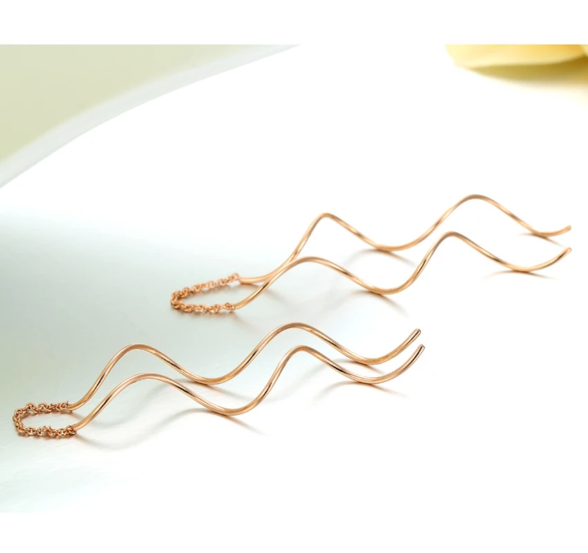 Розовое золото цвет Thead Двусторонняя вихревая звеньевая цепочка свисающие