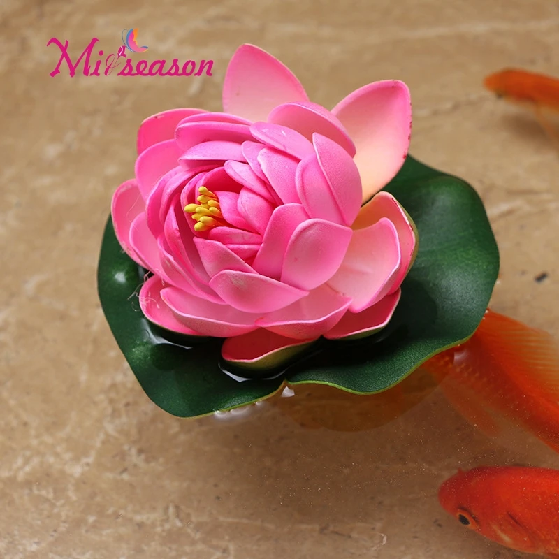 10Cm EVA Lotus ornament for Aquarium Foam Flowers Water Lily Floating outdoor fish tank pool landscaping potted plant home decor | Дом и сад