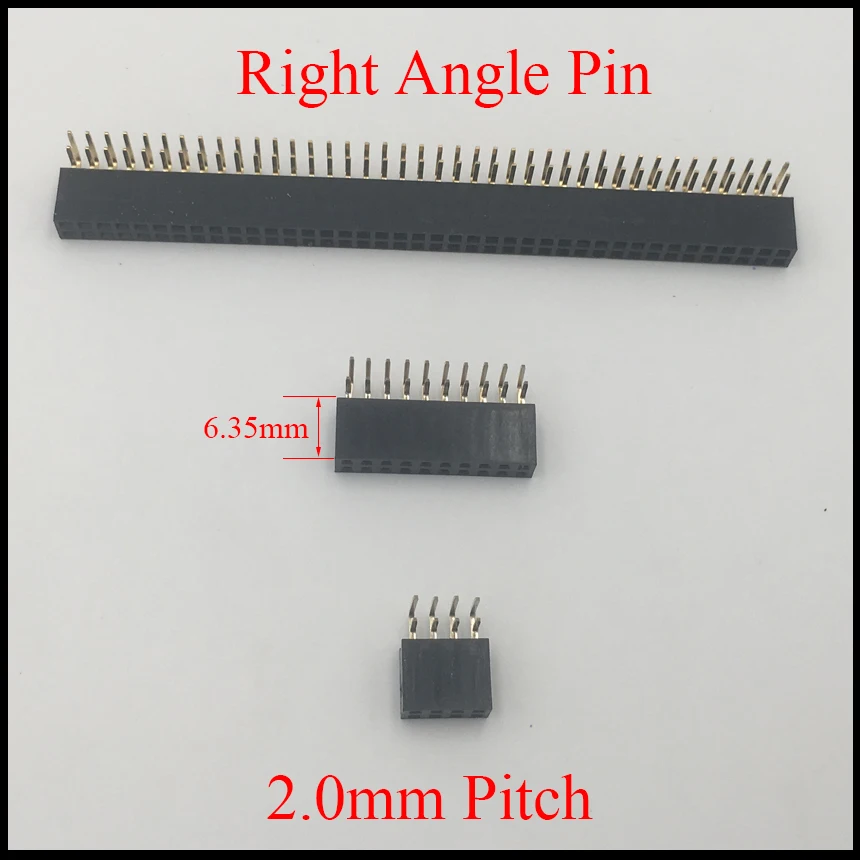 

2*10 2x10 2*11 2x11 2*12 2x12 Pin 20P 22P 24P 2.0mm Pitch 6.35mm Height Female Connector Double Row Right Angle Pin Header Strip