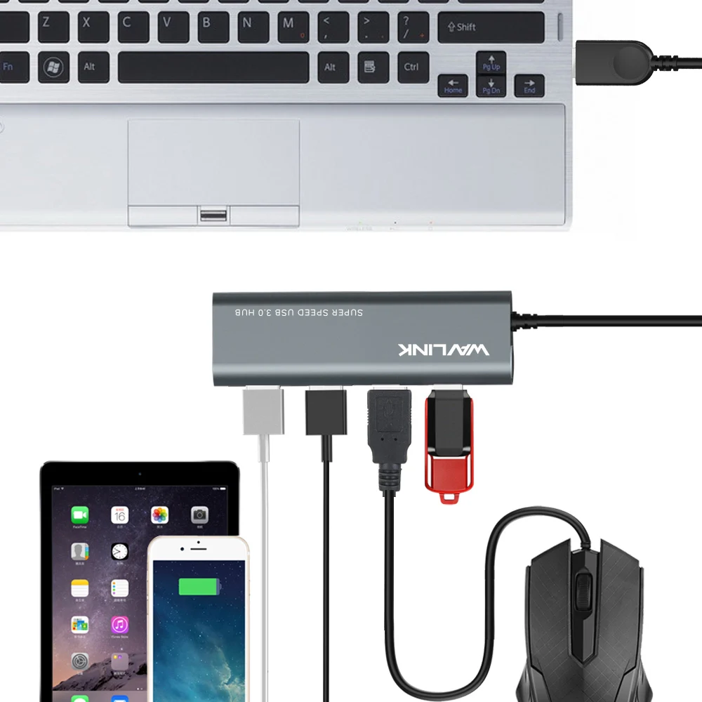 Суперскоростная 4 портовая док станция usb 3 0 5 Гбит/с алюминиевая стандартная