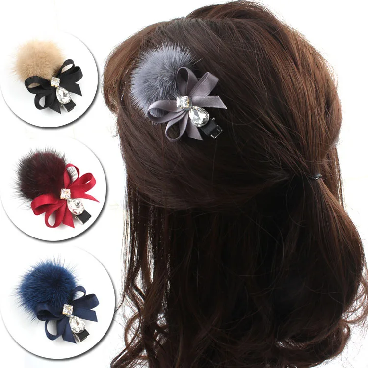 Элегантные Бархатные аксессуары для волос из норки заколки с цветами девочек