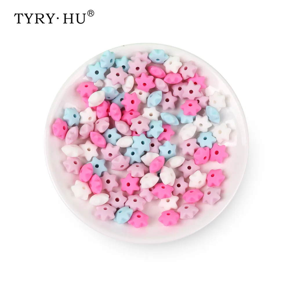 Cuentas de silicona para mordedor de beb&eacute;, accesorios para dentici&oacute;n, juguetes para hacer lentejas, producto para el cuidado de los dientes infantiles, 50 Uds.-5