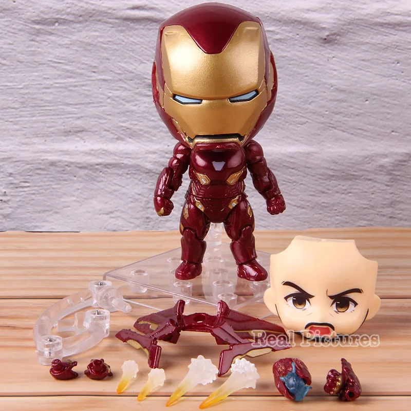 without retail box Nendoroid 988 Железный человек Mark 50 Infinity Edition экшн-модель игрушки ПВХ Коллекционная Marvel Мстители Бесконечная война фигурка 9 см - Цвет: without retail box