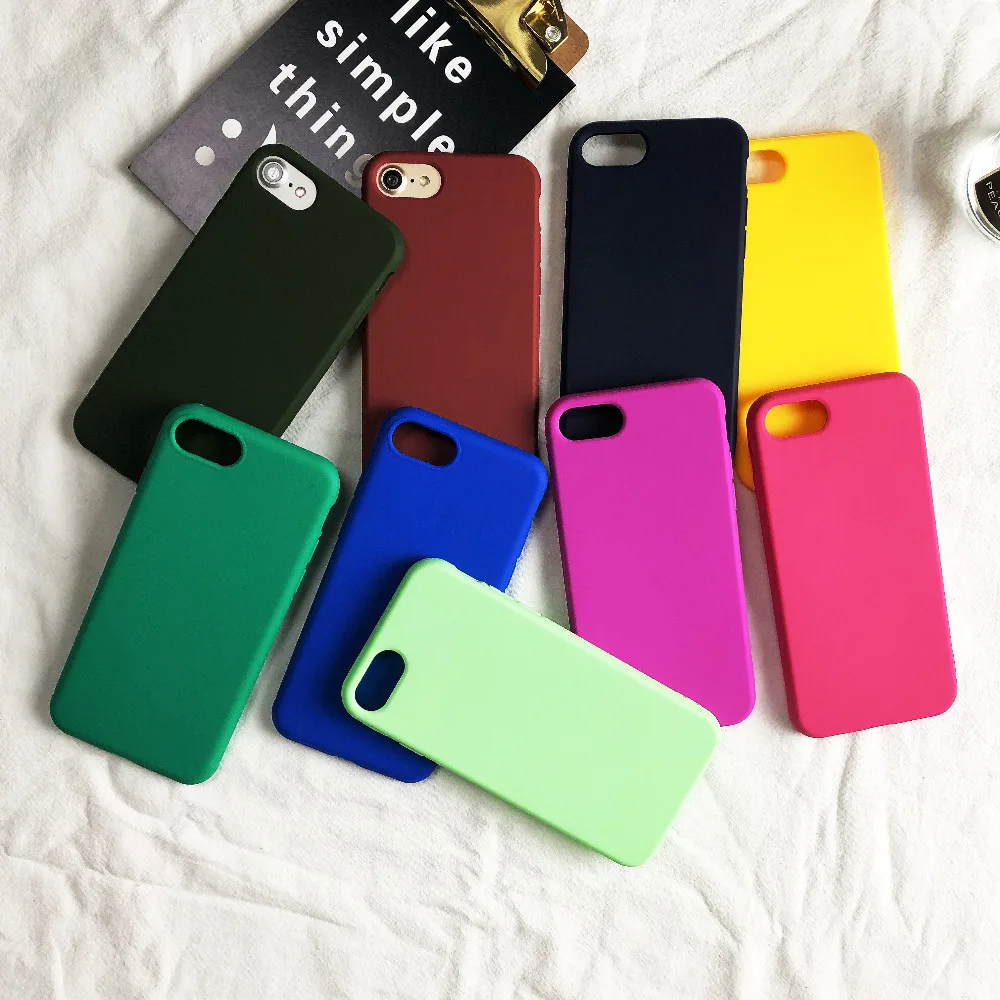 Силиконовые чехлы ярких цветов для iPhone 7 противоударный чехол из ТПУ 6 8 6s Plus X 5S SE