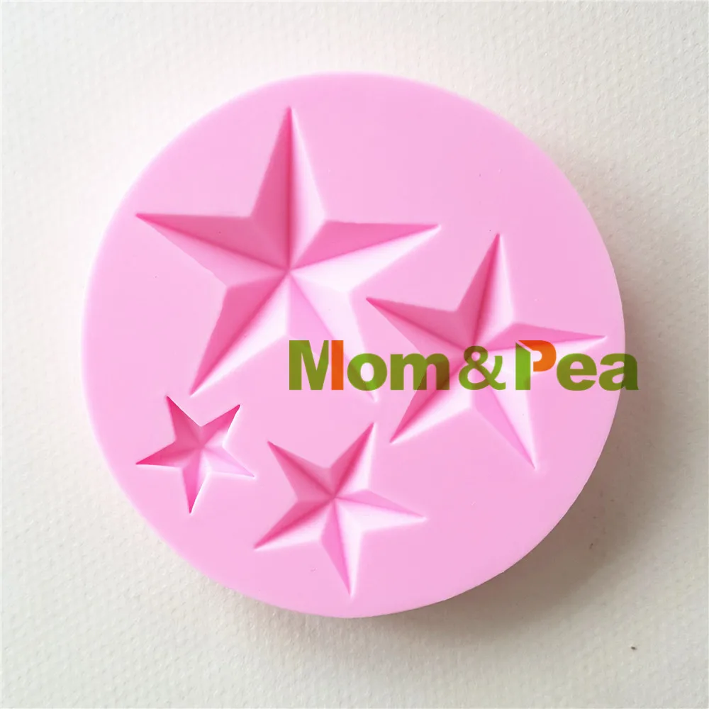 Mom &amp Pea 1377 Бесплатная доставка 4-звездочная силиконовая форма для украшения торта