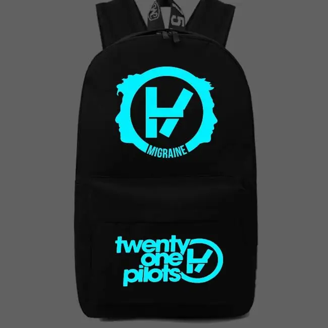 Twenty One Pilots рюкзак горячая полоса светящиеся рюкзаки для ноутбука студентов подростков девочек рюкзак для мальчиков сумка для писем