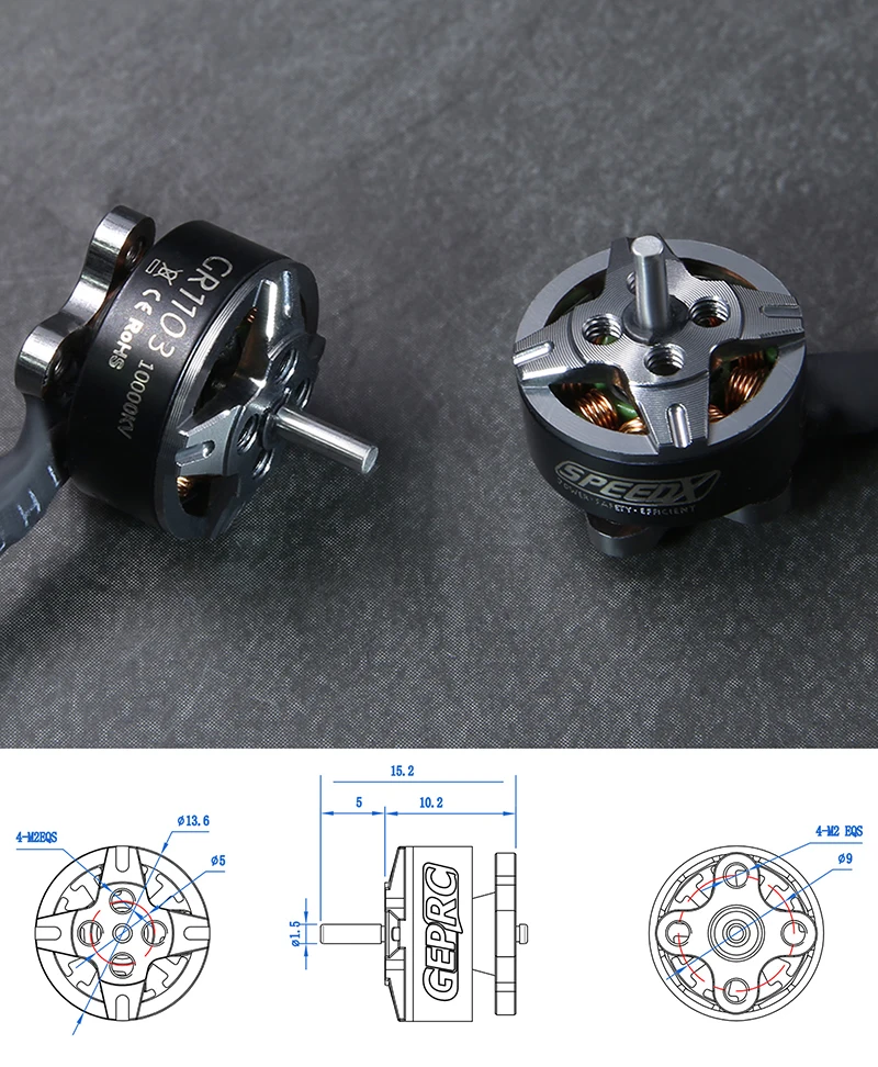 GEPRC GR1103 1103 8000KV 10000KV бесщеточный двигатель высокого качества для RC DIY FPV гоночный Дрон Whoop