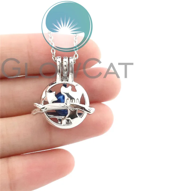 KK804 серебряные лап животных Кошки из мультфильма и звезд бусины клетка медальон