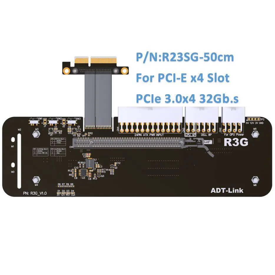 

Настольная внешняя подставка для видеокарты Riser PCI-E 3,0 4x, кронштейн PCIe x4, кабель подставки 32Gbs, док-станция для видеокарты VEGA64 GTX1080ti