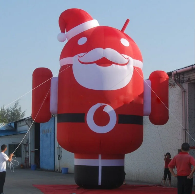 

New Desgin Inflatable Christmas Santa Claus cartoon character model handsome inflatable android for Mobile Store in USA
