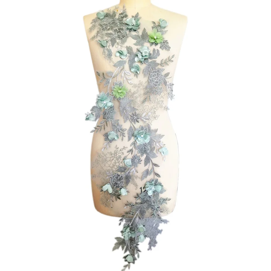 light blue gray Длинные, большие, 38x102 см, одежда, костюмы, вечернее платье для выпускного вечера, Декор, пришивные стразы, камни, Аппликации, нашивки для шитья, аксессуары Diy - Цвет: light blue gray